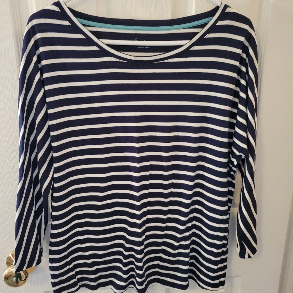 Boden 3/4 Length Sleeve Stripped Shirt
